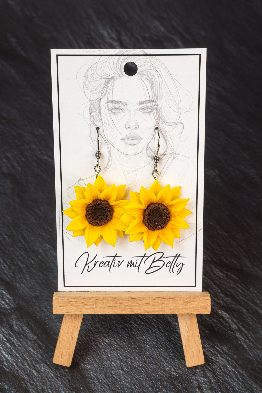 Sonnenblumen Ohrringe Aus 925er Sterlingsilber - Mit Senfkorn Tropfen Design